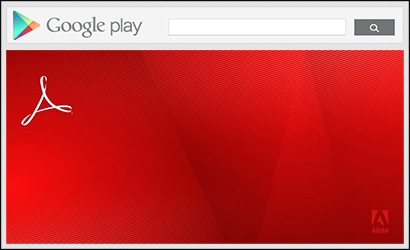 Скріншот фрагмента сторінки Адобе Рідера на Гугл Плей (Google Play).