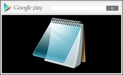 Screenshot of the page fragment Notepad on Google Play