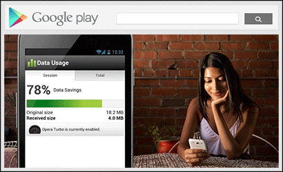 Скриншот фрагмента страницы мобильной Оперы на Гугл Плей (Google Play)